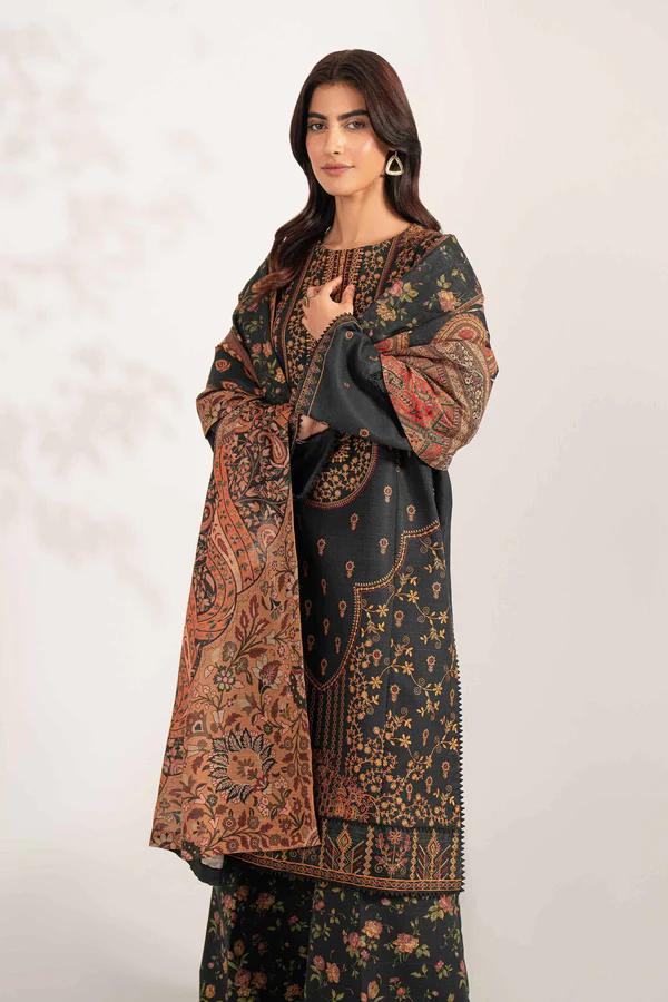 3 Piece - Digital Printed Embroidered Suit