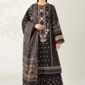 3 Piece - Digital Printed Embroidered Suit