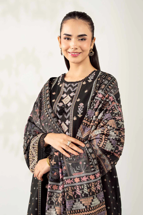 3 Piece - Digital Printed Embroidered Suit - Image 2