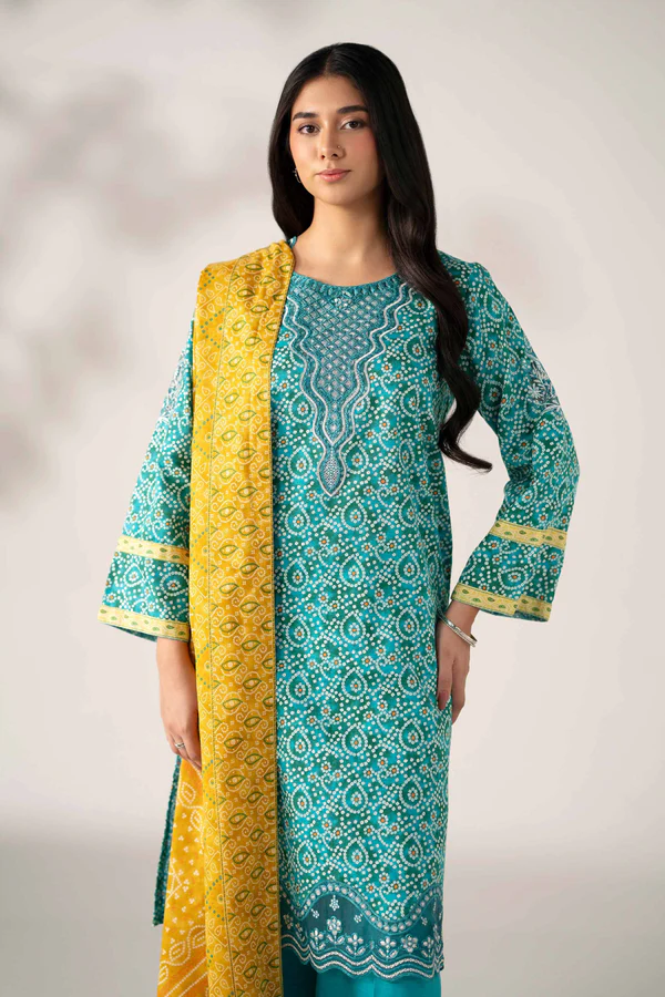 3 Piece - Printed Embroidered Suit - 42502937 - Image 2